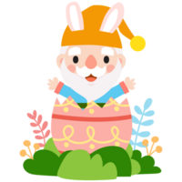 contento Pascua de Resurrección gnomos con conejito Conejo orejas, linda gnomos vistiendo conejito orejas, Pascua de Resurrección y primavera png