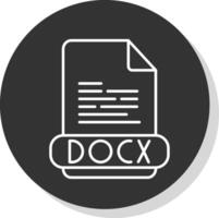 docx línea gris icono vector