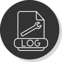 Log Format Line Grey  Icon vector