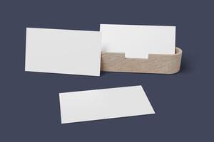 3 Sets of Minimalist Business Card Mockup photo
