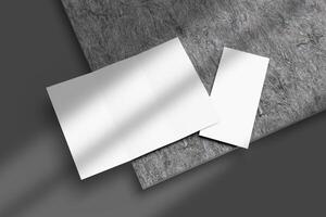 Trifold elegant Brochure Mockups with Shadow Overlay photo