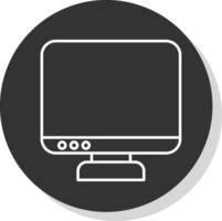 monitor línea gris icono vector