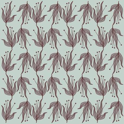 Abstract plant leaf art seamless pattern with colorful freehand doodle collage. Organic leaves cartoon background, simple nature shapes in vintage pastel colors.
