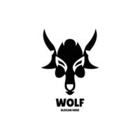 wolf silhouette logo design illustration vector