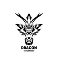 dragon silhouette logo design illustration vector