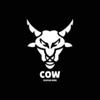 vaca silueta logo diseño ilustración vector