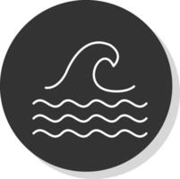 ola línea gris icono vector