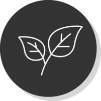 Leaves Line Grey  Icon vector