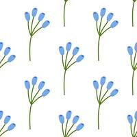 Seamless floral spring flowers blue.Vector illustration. For your design, wrapping paper, fabric. vector