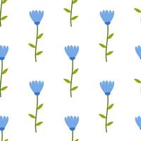 Seamless floral spring flowers blue.Vector illustration. For your design, wrapping paper, fabric. vector