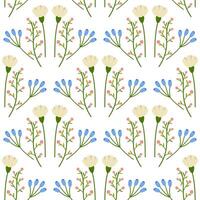 Seamless floral spring flowers white blue.Vector illustration. For your design, wrapping paper, fabric. vector