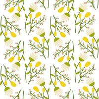 Seamless pattern flowers yellow roses. Vector illustration. For your design, wrapping paper, fabric.