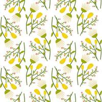 Seamless pattern flowers yellow roses. Vector illustration. For your design, wrapping paper, fabric.