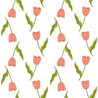 Seamless floral spring tulips pattern.Vector illustration. For your design, gift paper, fabric. vector