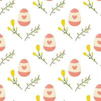 Seamless pattern easter eggs with different textures. Vector illustration. For your design, wrapping paper, fabric.