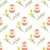 Seamless pattern easter eggs with different textures. Vector illustration. For your design, wrapping paper, fabric.