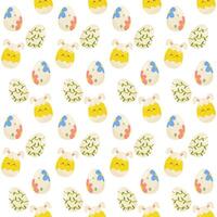 Seamless pattern easter eggs with different textures. Vector illustration. For your design, wrapping paper, fabric.