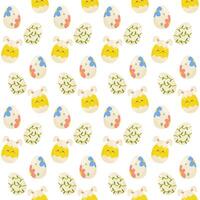 Seamless pattern easter eggs with different textures. Vector illustration. For your design, wrapping paper, fabric.