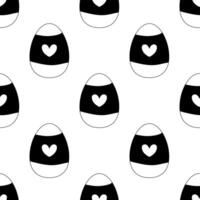 Seamless pattern easter eggs black and white, silhouette. Vector illustration. For your design, wrapping paper, fabric.