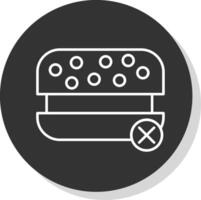 No Fast Food Line Grey  Icon vector