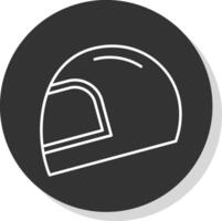 Helmet Line Grey  Icon vector