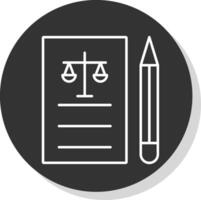 legal línea gris icono vector