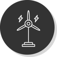 eólico turbina línea gris icono vector