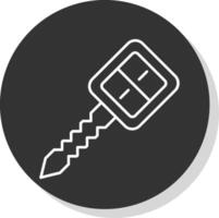 Car Key Line Grey  Icon vector