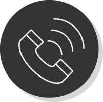 teléfono línea gris icono vector