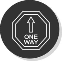 One Way Line Grey  Icon vector