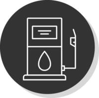 Gas Station Line Grey  Icon vector