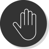 Hand Line Grey  Icon vector