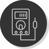 Voltmeter Line Grey  Icon vector