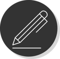 Pen Line Grey  Icon vector