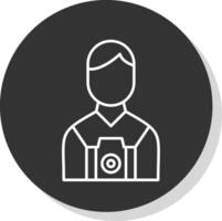 Camera Man Line Grey  Icon vector