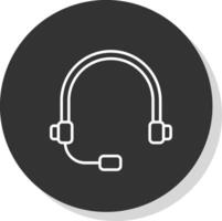 Headset Line Grey  Icon vector