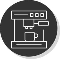 Coffee Machine Line Grey  Icon vector