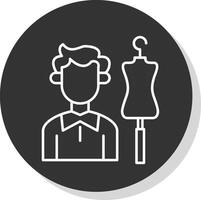 Tailor Line Grey  Icon vector