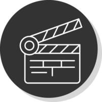 Clapper Board Line Grey  Icon vector