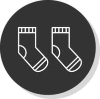 Sock Line Grey  Icon vector