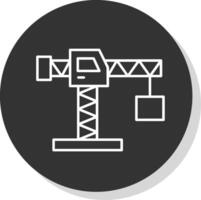 Crane Line Grey  Icon vector