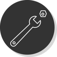 Wrench Line Grey  Icon vector