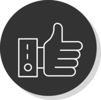 Thumb Up Line Grey  Icon vector