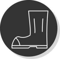 Boot Line Grey  Icon vector