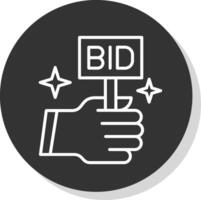 Bid Line Grey  Icon vector