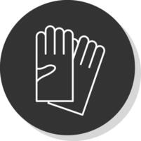 mano guantes línea gris icono vector