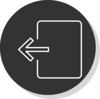 Exit Door Line Grey  Icon vector