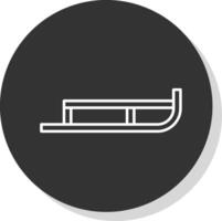 Sled Line Grey  Icon vector