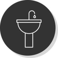 lavabo línea gris icono vector