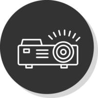 proyector línea gris icono vector